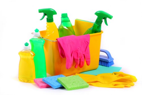 Staff training session focused on safe cleaning procedures